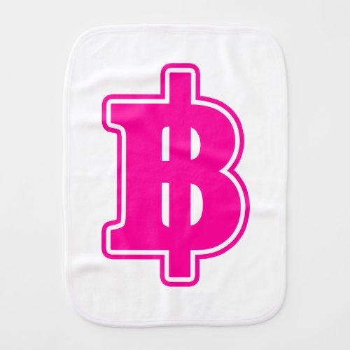 PINK BAHT SIGN  Thai Money Currency  Burp Cloth