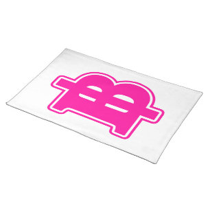 PINK BAHT SIGN ฿ Thai Money Currency ฿ Cloth Placemat
