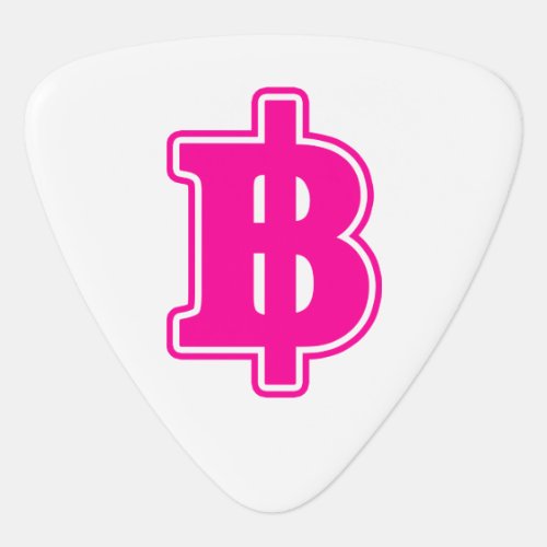 PINK BAHT SIGN  Thai Money Currency  Guitar Pick