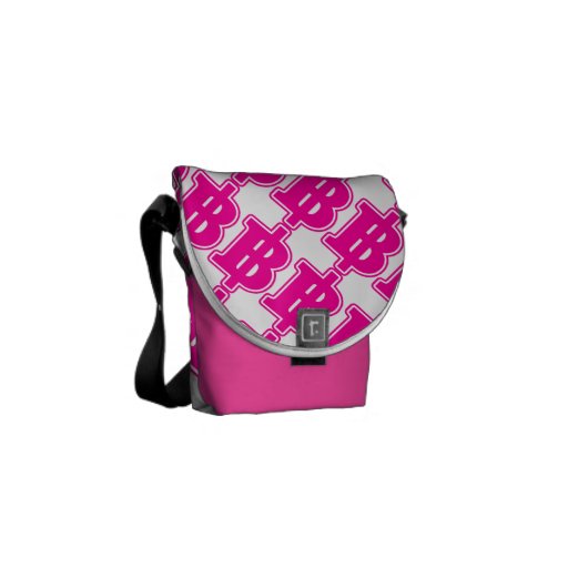 PINK BAHT SIGN ฿ Thai Money Currency ฿ Messenger Bag | Zazzle