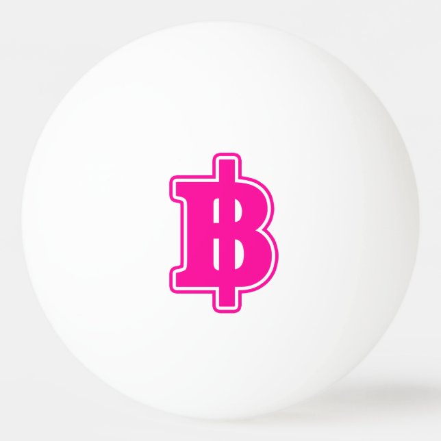 PINK BAHT SIGN ฿ Thai Money Currency ฿ Ping-Pong Ball (Front)