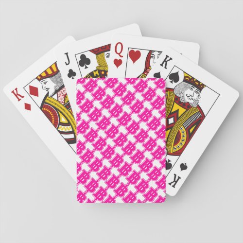 PINK BAHT SIGN  Thai Money Currency  Poker Cards