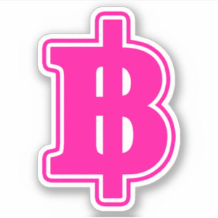PINK BAHT SIGN ฿ Thai Money Currency ฿ Sticker