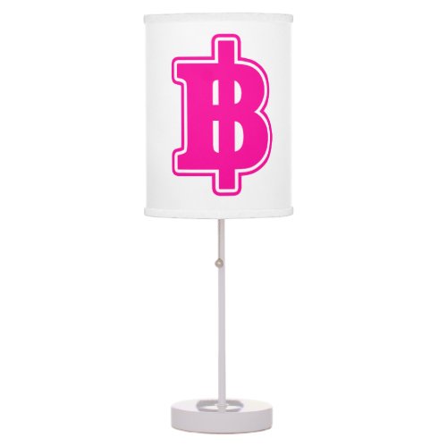 PINK BAHT SIGN  Thai Money Currency  Table Lamp