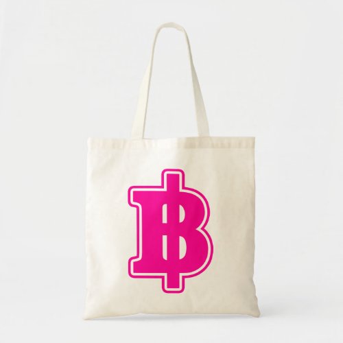 PINK BAHT SIGN  Thai Money Currency  Tote Bag