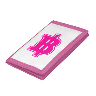 PINK BAHT SIGN ฿ Thai Money Currency ฿ Tri-fold Wallet