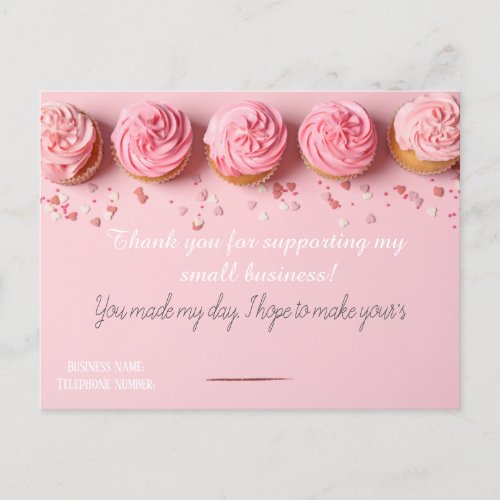 Pink BAKERS Thank you Card 