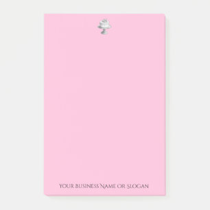 Pink Bakery Business Elegant Cake Custom Text Post-it Notes