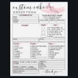 Pink Bakery Cake Order Form Flyer<br><div class="desc">Pink Bakery Cake Order Form</div>