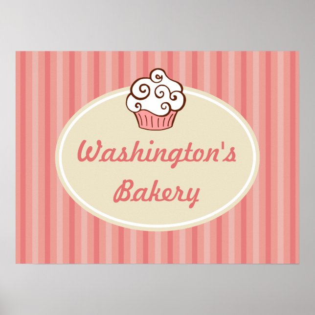Pink Bakery Cupcake Sign (Front)