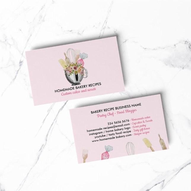 Pink Bakery Food Cooker Personal Chef Catering Business Card (Pink Bakery Food Cooker Personal Chef Catering Business Card)