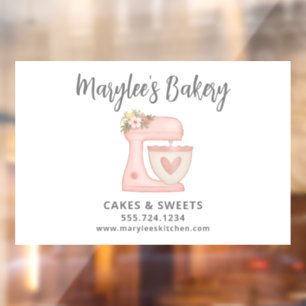 Pink Bakery Pastry Chef Business Window Cling