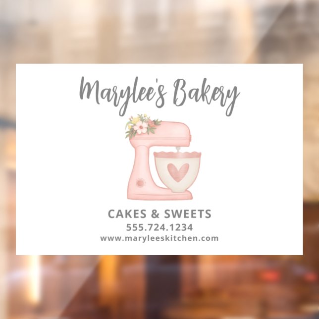 Pink Bakery Pastry Chef Business Window Cling (Sheet 2)