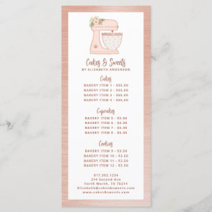 Pink Bakery Pastry Chef Dessert Menu