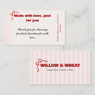 Pink Bakery Thank You Business Card Set