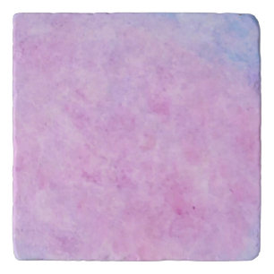 Pink Balance Abstract Watercolor Marble Stone Trivet