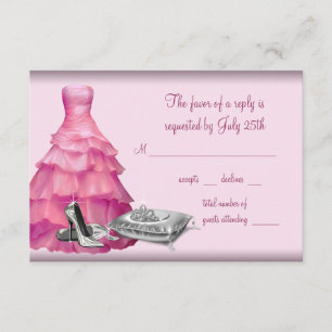 Pink Ball Gown High Heel Shoes Quinceanera RSVP