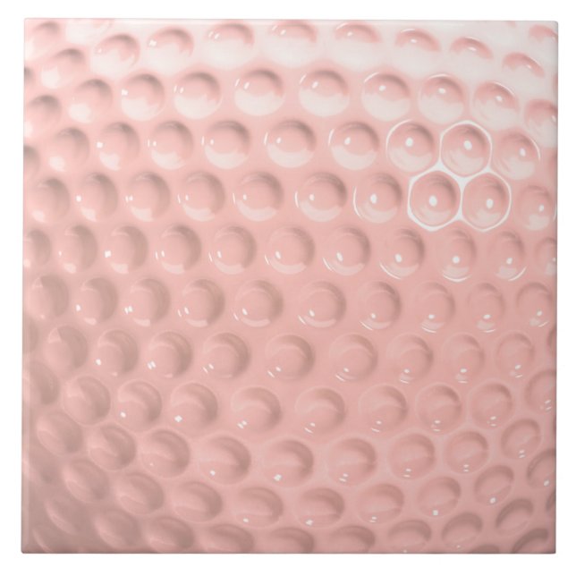 Pink Ball Ladies Golf Ceramic Tile (Front)