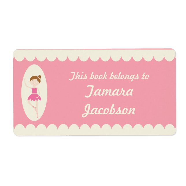 Pink Ballerina 1 Bookplate Labels (Front)