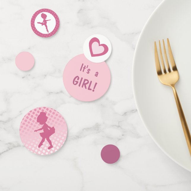 Pink Ballerina Baby Shower Confetti (Group)