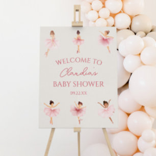 Pink Ballerina Ballet Baby Shower Welcome Sign