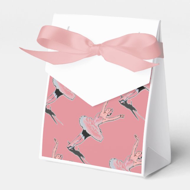 Pink Ballerina Ballet Birthday Party Favors Boxes (Front Side)