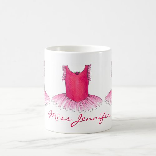 Pink Ballerina Ballet Recital Dance Teacher Tutu Coffee Mug