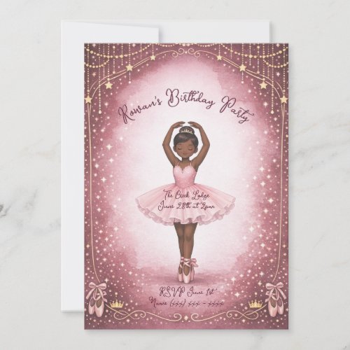 Pink Ballerina Birthday Invitation