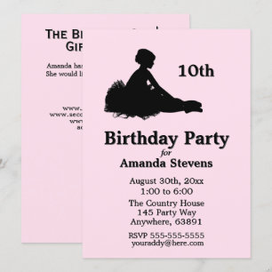 Pink Ballerina Birthday Invitation 