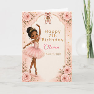 Pink Ballerina Birthday Party  Card