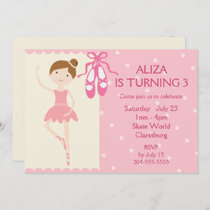 Pink Ballerina Birthday Party Invitation