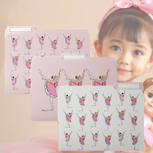 Pink Ballerina Dancer Girl File Folders