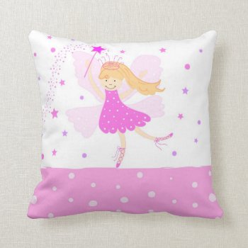 Pink Ballerina Fairy Pillow by LulusLand at Zazzle