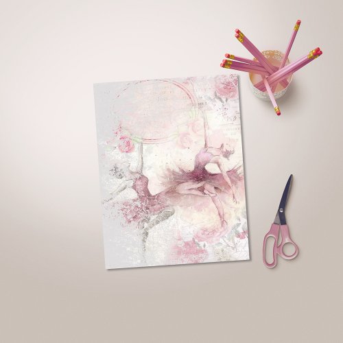 Pink Ballerina Floral Scrapbook Paper  