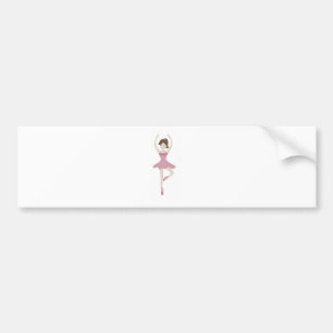 Pink Ballerina Girl Bumper Sticker