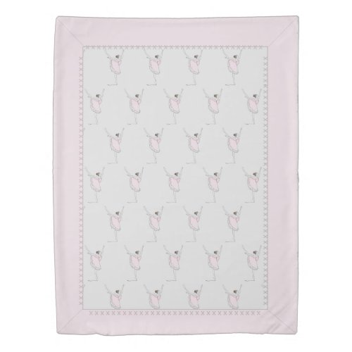 Pink Ballerina Made with Love Custom Gift Tag Duvet Cover