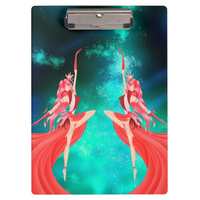 Pink Ballerina Night Sky Clipboard (Front)