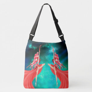 Pink Ballerina Night Sky Crossbody Bag