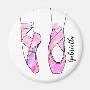 Pink Ballerina Personalized Ballet Magnet
