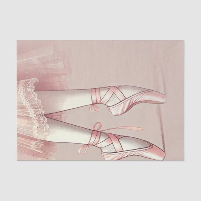 Pink Ballerina Pointed Toes Birthday Party Tissue Paper (Front)