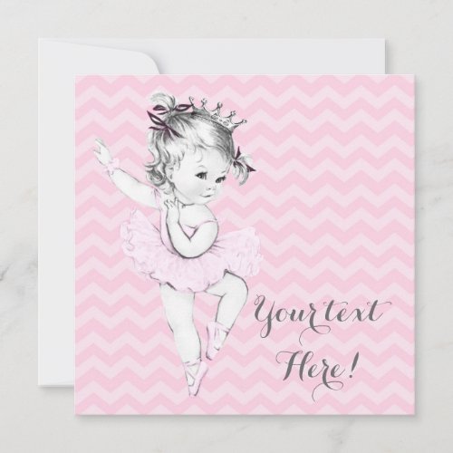Pink Ballerina Princess Baby Shower Invitation
