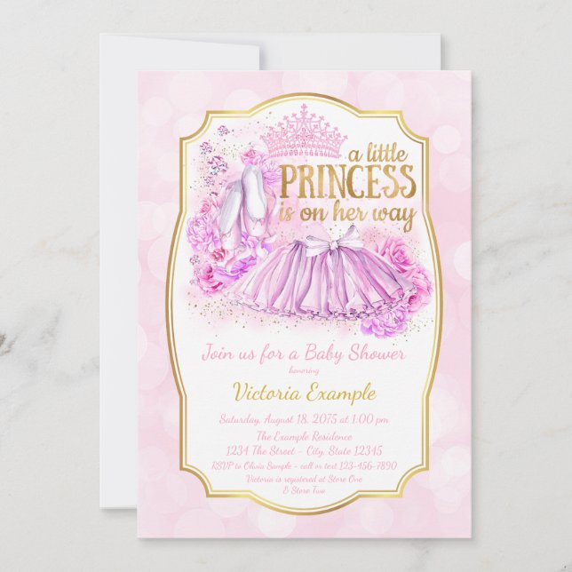 Pink Ballerina Princess Baby Shower Invitation (Front)