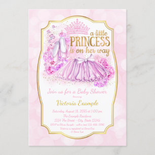 Pink Ballerina Princess Baby Shower Invitation