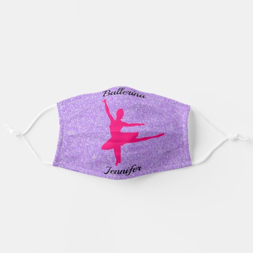 Pink Ballerina Purple Sparkle Dance Face Mask