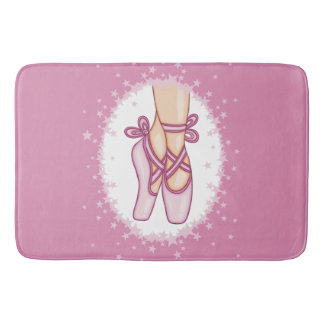 Pink ballerina shoes bath mat