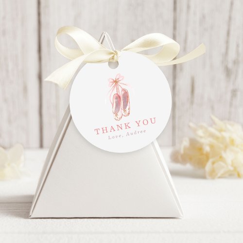 Pink Ballerina Shoes Birthday Party Thank You Favor Tags