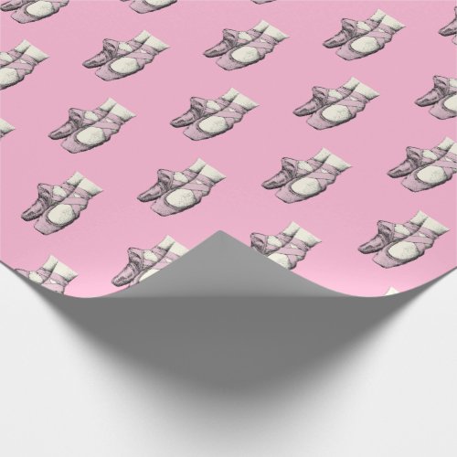Pink Ballerina Shoes En Pointe FL CC Pink BG Wrapping Paper