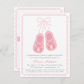 Pink Ballerina Shoes Girl Baby Shower Invitations (Front/Back)