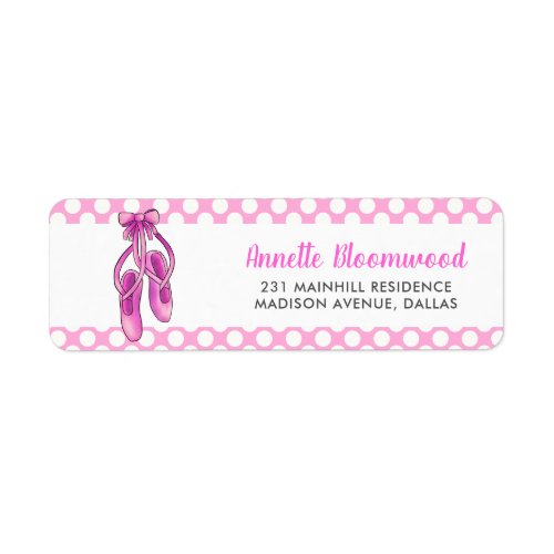 Pink Ballerina Shoes  Girl Baby Shower Label