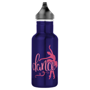 Pink Ballerina Silhouette Ballet Dance Stainless Steel Water Bottle